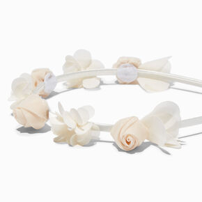 Ivory Floral Embellished Headband,
