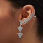 Triangle-Shaped Crystal Crawler Ear Cuff Earring,