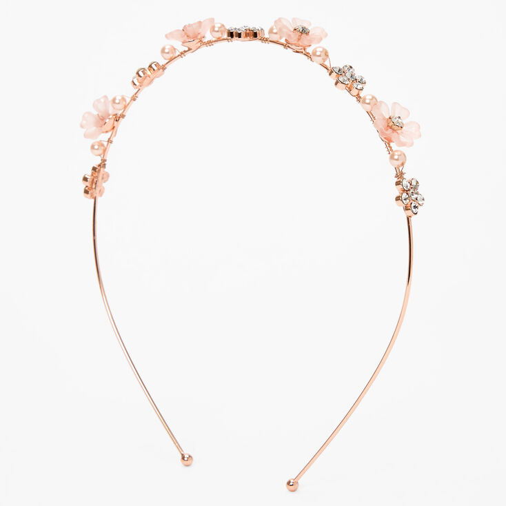 Rose Gold Frosted Floral Headband,