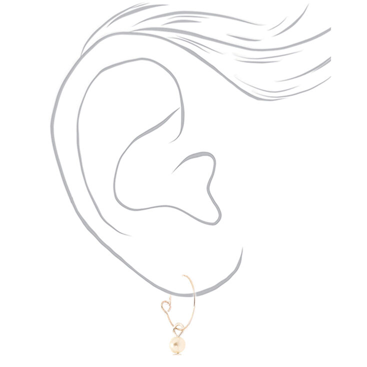 Silver Crystal Pearl Stud &amp; Hoop Earrings - 6 Pack,