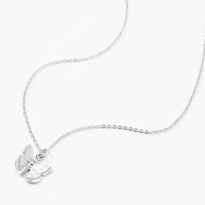 Silver 3D Butterfly Pendant Necklace,