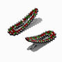 Christmas Gemstone Snap Hair Clips - 2 Pack,