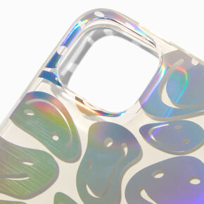 Holographic Happy Face Protective Phone Case - Fits iPhone&reg; 13/14,