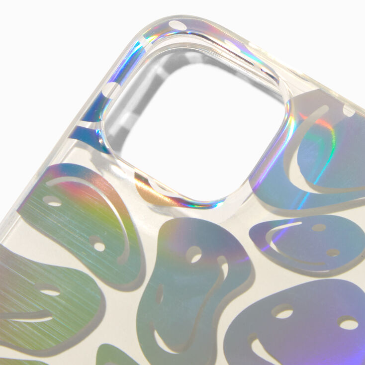 Holographic Happy Face Protective Phone Case - Fits iPhone&reg; 13/14,