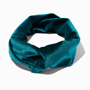 Teal Green Velvet Twisted Headwrap,