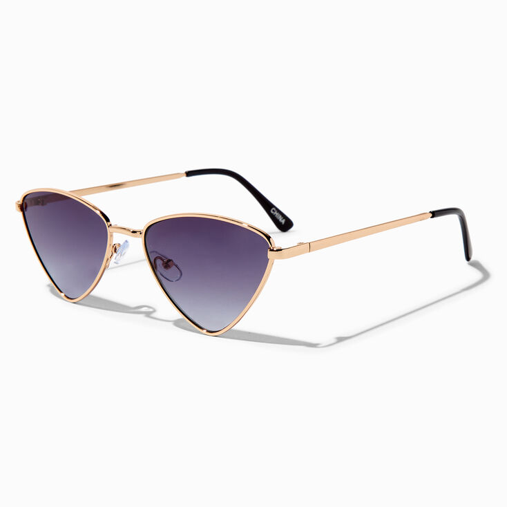 Gold Triangular Frame Sunglasses,