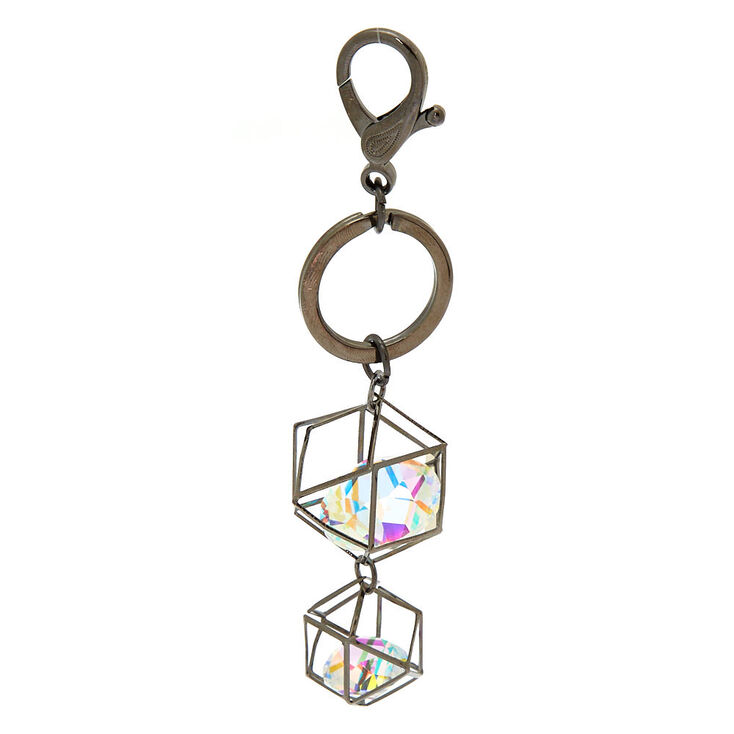 Geometric Crystal Keychain - Hematite,