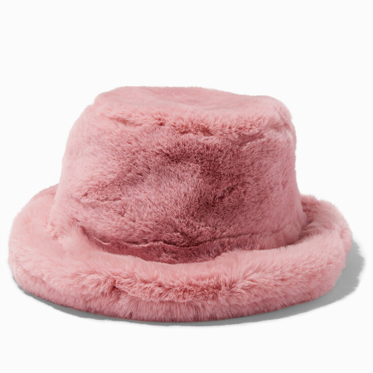 Blush Pink Furry Bucket Hat,
