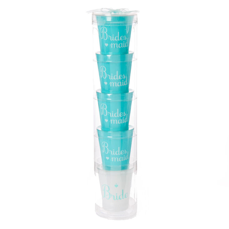 5 Pack Mint Blue Bachelorette Shot Glass Set,