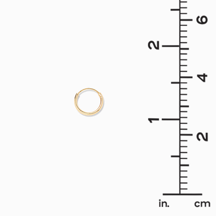 18k Gold Plated Single 10MM Huggie Hoop Earring,