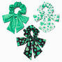 St. Patrick&#39;s Day Green Shamrock Bow Hair Scrunchies - 3 Pack,