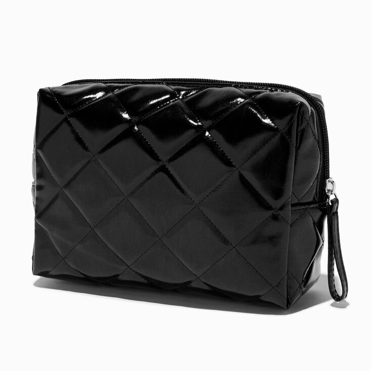 Black Quilted Medium Makeup Bag,