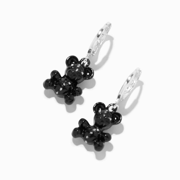 Gold 2" Flower Petal Drop Earrings - Clear,