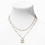 Icing Select 18k Gold Plated Embellished Compass Multi-Strand Necklace,