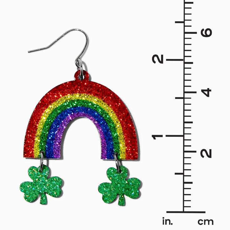 Rainbows &amp; Shamrocks 1.5&quot; Drop Earrings,