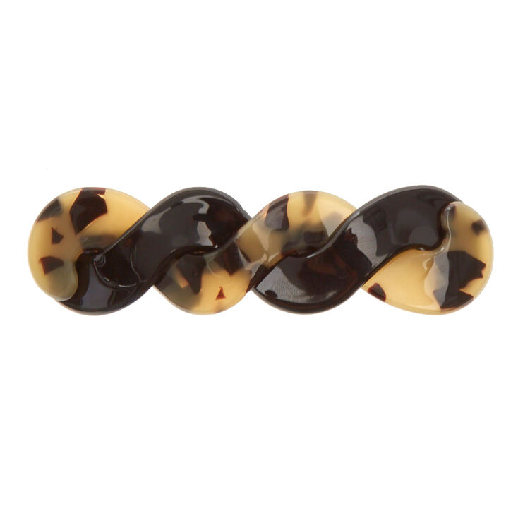 Twisted Tortoiseshell Hair Barrette - Black,