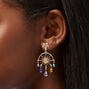 Gold 2&quot; Celestial Chandelier Drop Earrings,