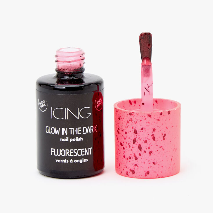 Glow in The Dark Speckled Nail Polish - Fluorescent Pink ...