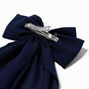 Navy Long Tail Bow Barrette Hair Clip,