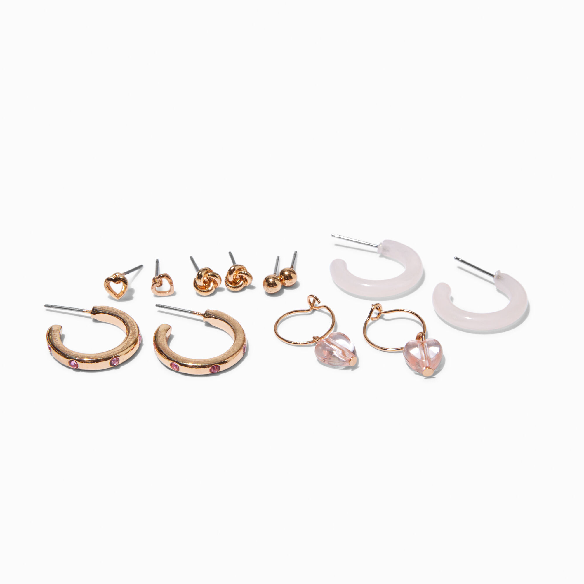 Pink Crystal Mixed Earring Set 6 Pack Icing US