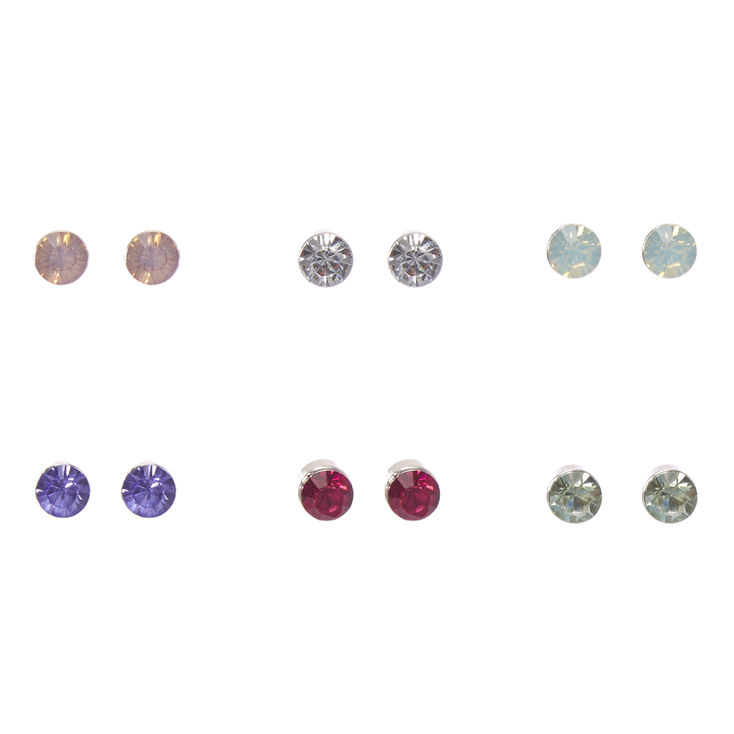 Silver Tone Framed Colored Crystals,