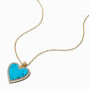 Icing Select 18k Gold Plated Cubic Zirconia Turquoise Heart Pendant Necklace,