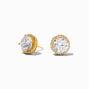 B&#39;Loved by Icing Gold Sterling Silver Cubic Zirconia 10MM Round Stud Halo Earrings,
