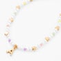 Gold Star &amp; Pastel Pearl Initial Pendant Necklace - A,