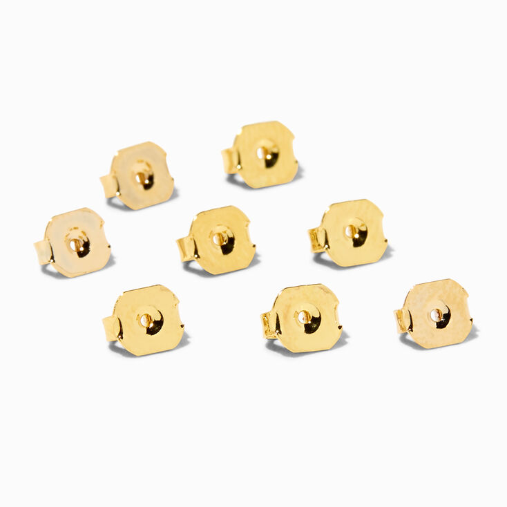 18K Gold Plated Earring Back Replacements - 8 Pack,