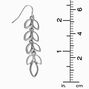 Silver Bubble Leaf 2&quot; Drop Earrings,