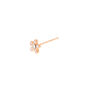 Rose Gold Sterling Silver 22G Flower Nose Stud,