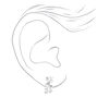 Silver 10MM Embellished Leaf Clip-On Stud Earrings,