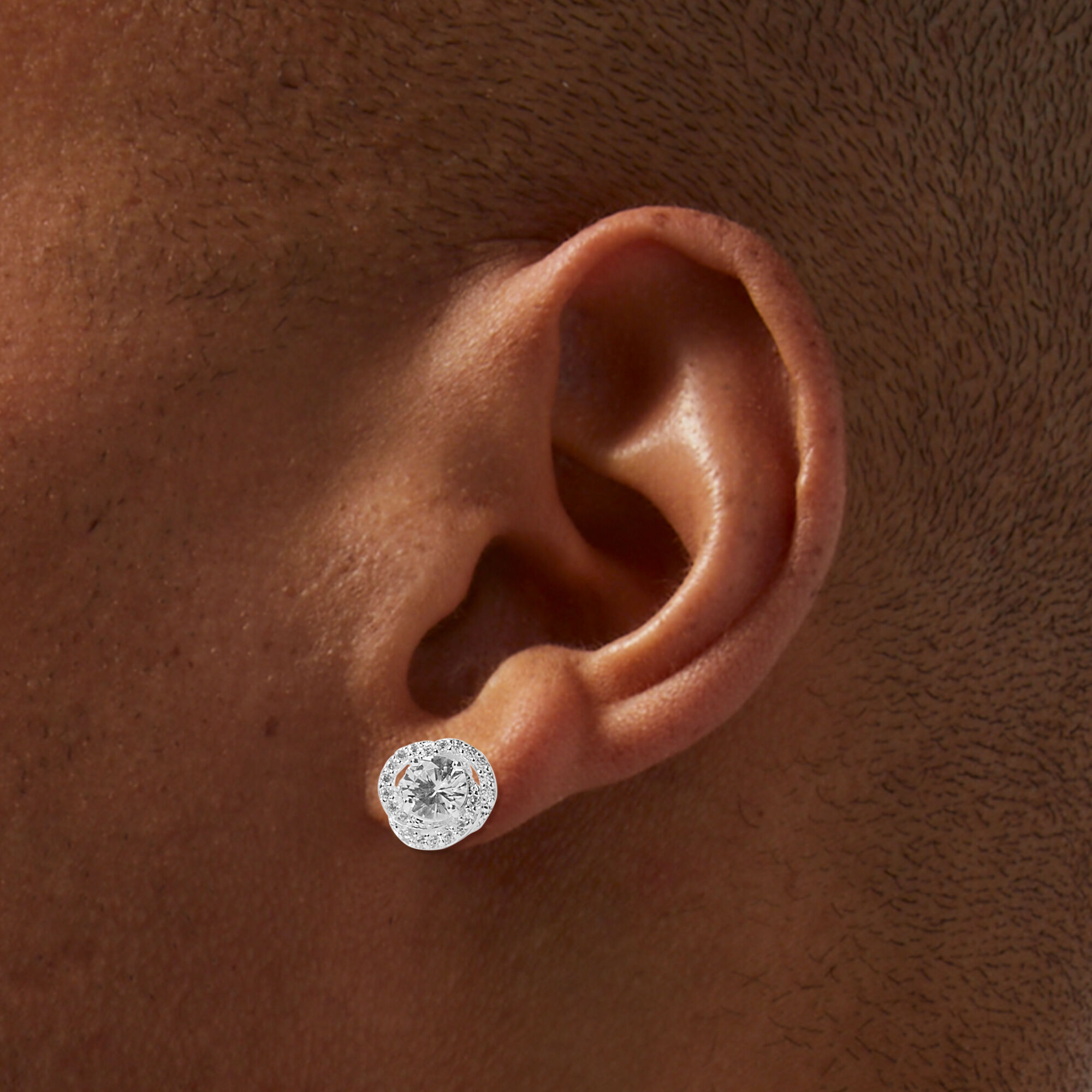 Cubic zirconia discount halo earrings
