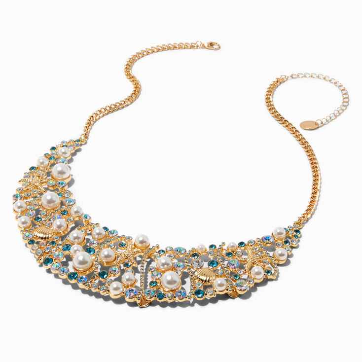 Under the Sea Pearl &amp; Crystal Statement Necklace,