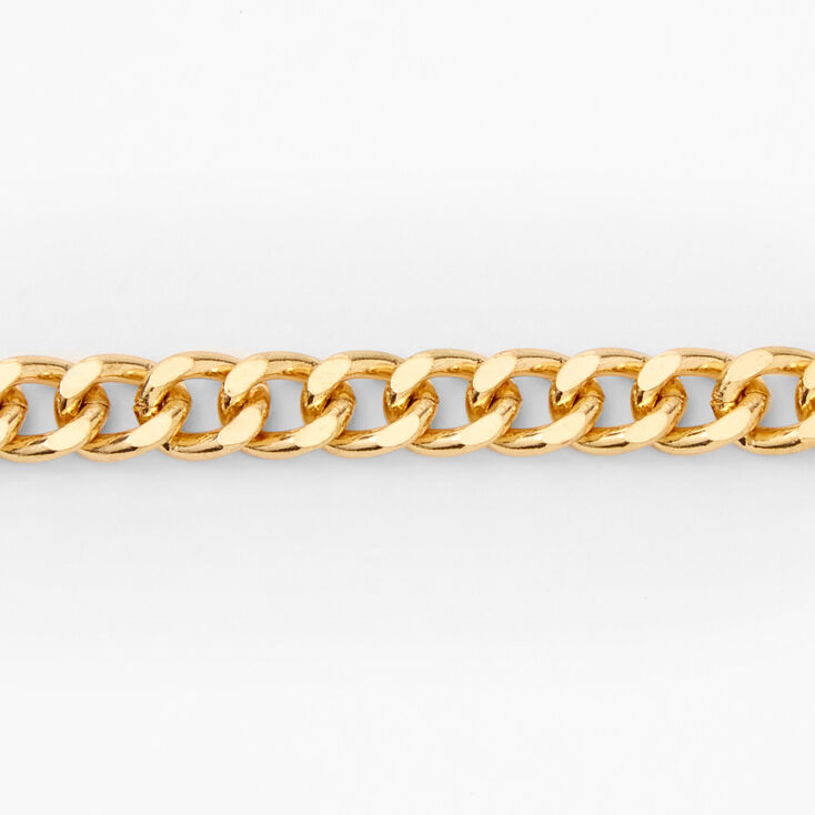 Gold Chunky Curb Chain Link Bracelet,