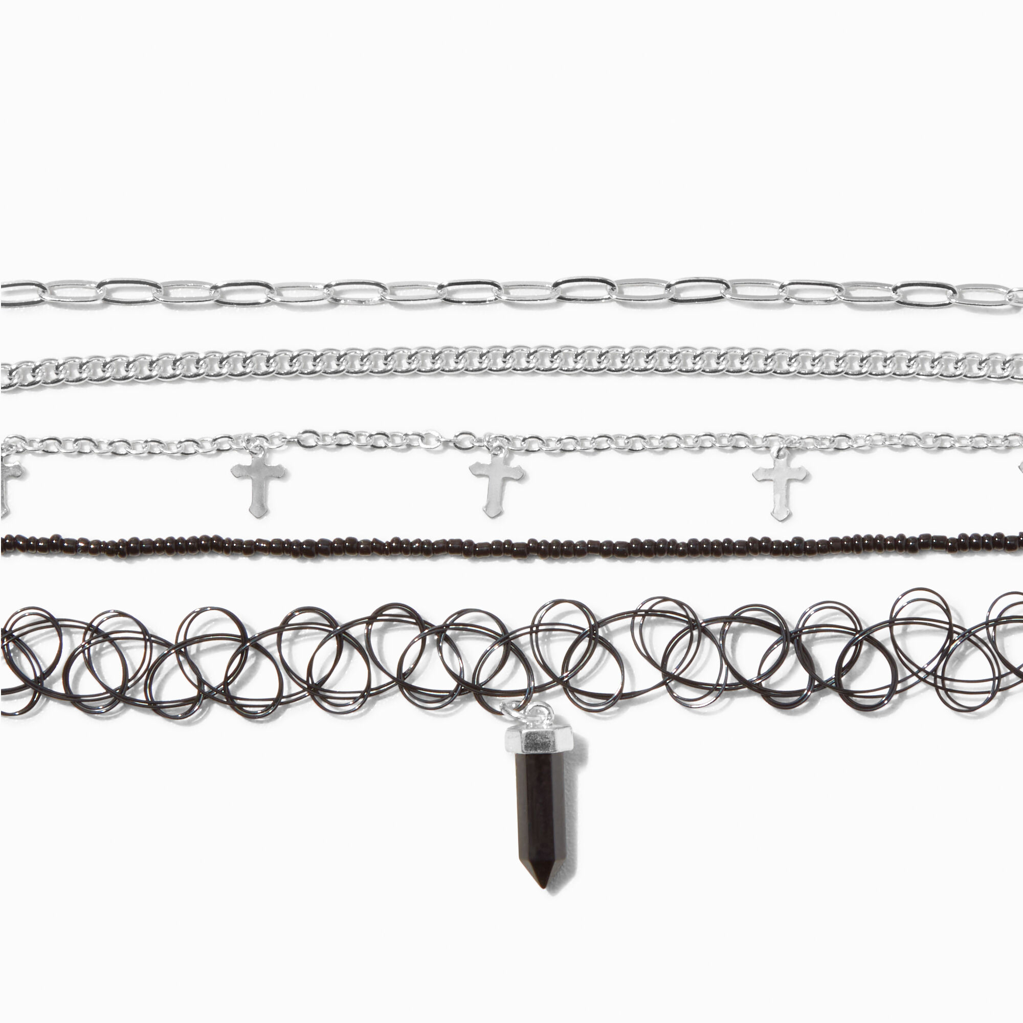 Cross choker outlet necklace silver