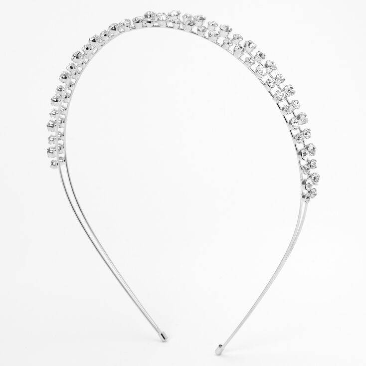 Two Row Silver Rhinestone Headband,