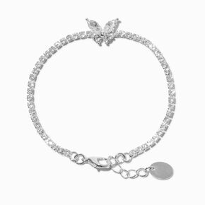 Cubic Zirconia Butterfly Tennis Bracelet - Silver-Tone,