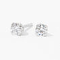 14kt White Gold 3mm April Birthstone CZ Studs Ear Piercing Kit with Ear Care Solution,