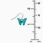 Blue &amp; Green Glitter Butterfly 0.75&quot; Drop Earrings,