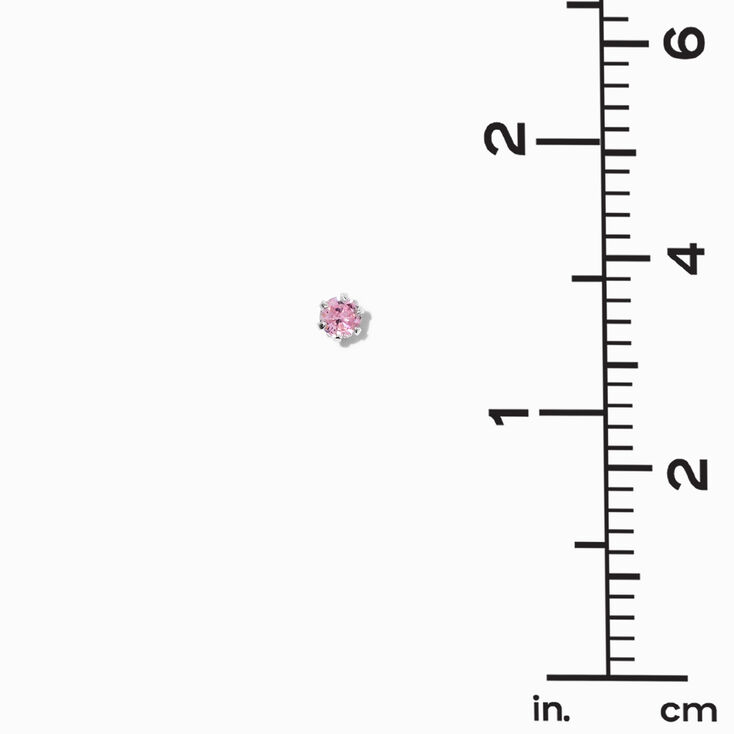 ICING Select Sterling Silver Cubic Zirconia Light Pink 4MM Round Stud Earrings,