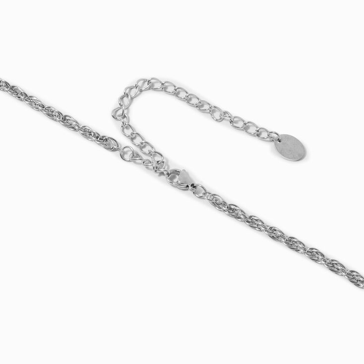 Silver-tone Stainless Steel 3MM Rope Chain Necklace,