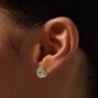 Crystal-Studded Gold-tone Love Knot Stud Earrings,