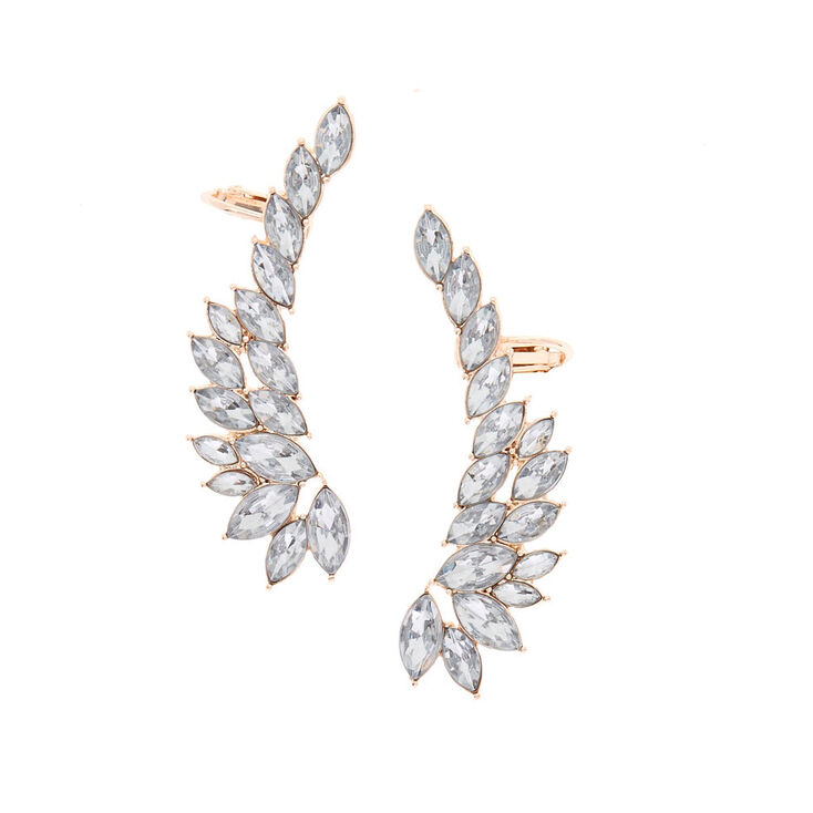 Simulated Crystal 2" Ear Crawler Earrings,