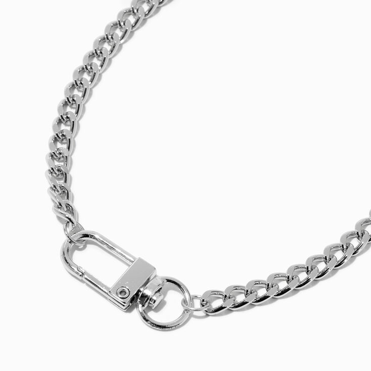 Silver-tone Mega Clasp Chain Necklace,