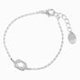 Silver Cubic Zirconia Halo Chain Choker Necklace,