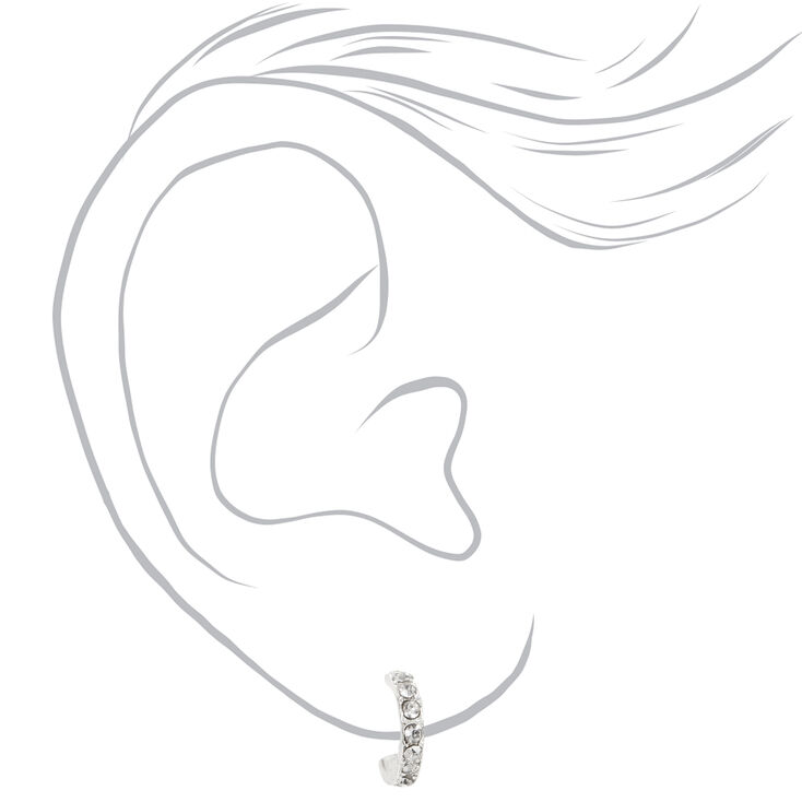 Silver Crystal Pearl Mixed Stud Earrings - 9 Pack,