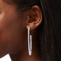Silver-tone 60MM Glitter Thin Clip-On Hoop Earrings,