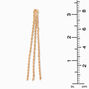 Gold Braided 3&quot; Chain Drop Earrings,