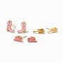 18K Gold Plated Country Music Star Stud Earrings - 3 Pack,